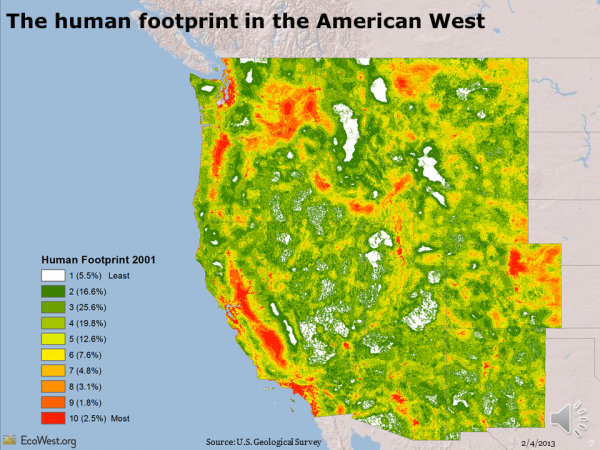 Human footprint in American West