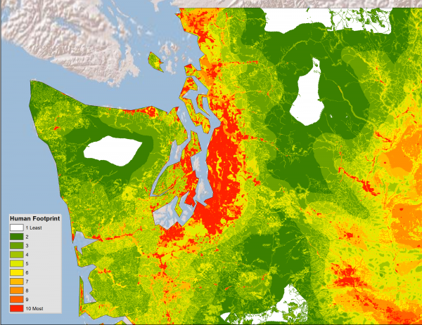 Human footprint maps of Western states and cities | EcoWest