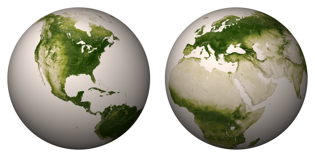 NASA vegetation globes