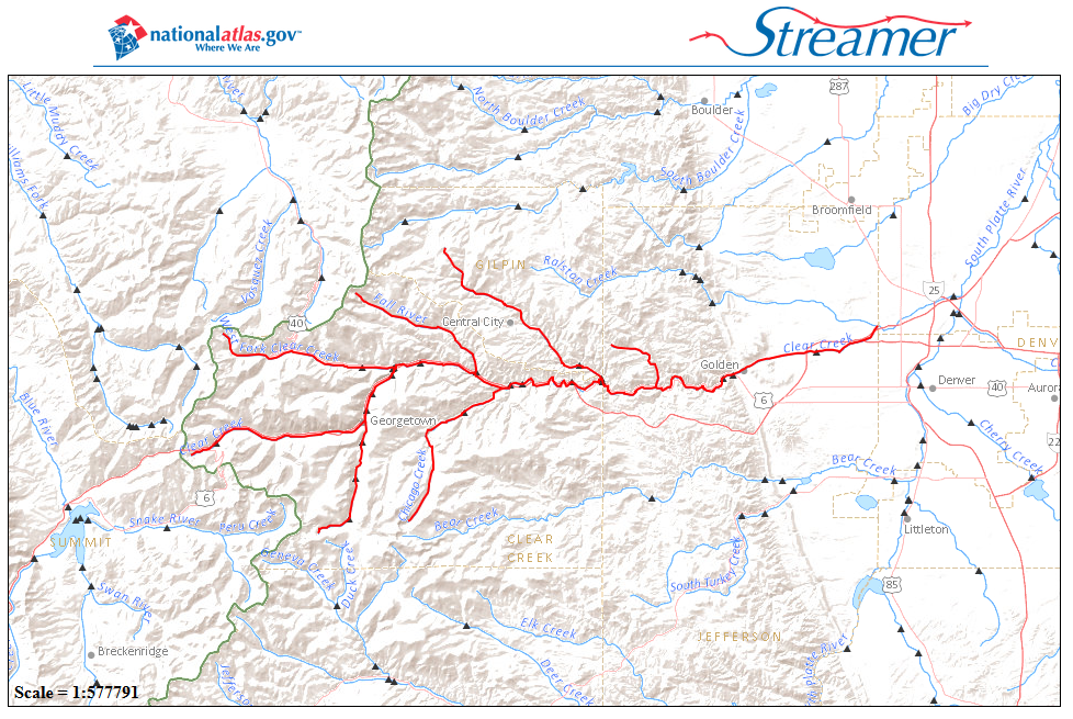 National Atlas Streamer Clear Creek Upstream