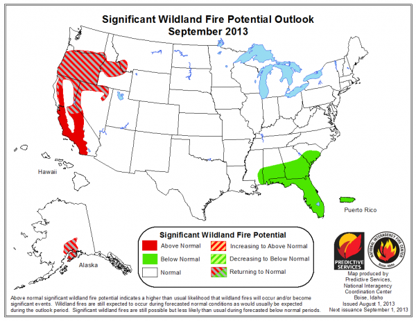 Wildland fire potential outlook