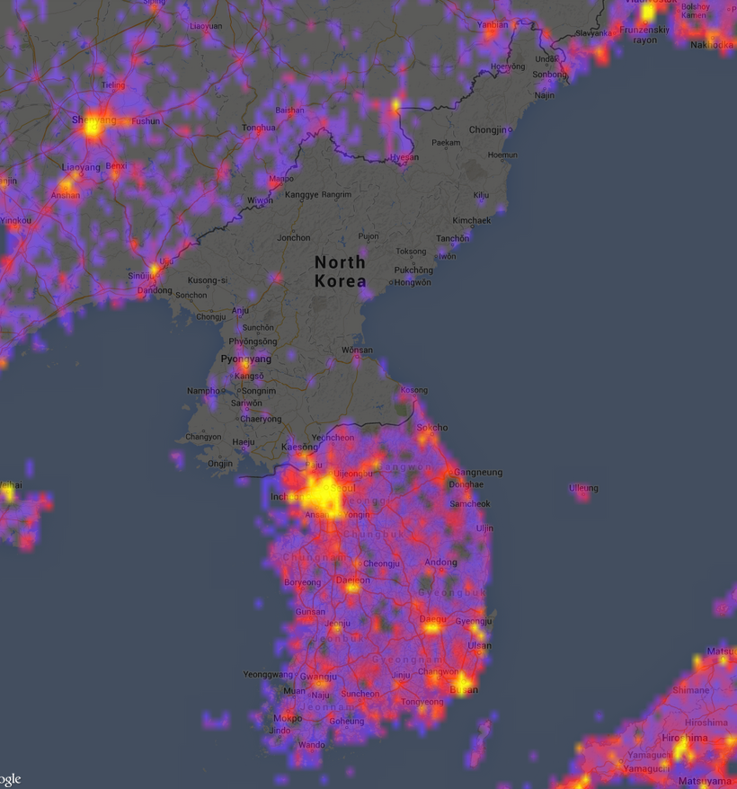 Sightsmap plots most photographed places on planet
